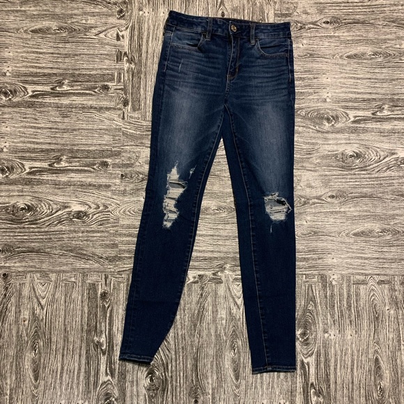 American Eagle Distressed Skinny Jeans 4 long - Picture 1 of 8